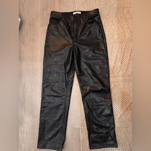Abercrombie & Fitch Black 90’s Straight Ultra High Rise Faux Leather Pants